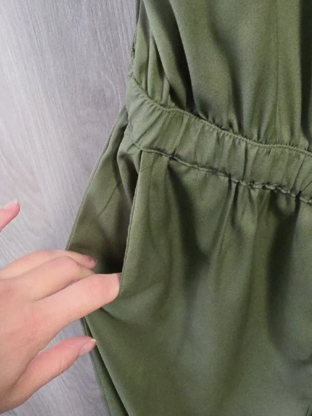 Blush Olive Green Sleeveless Jumpsuit